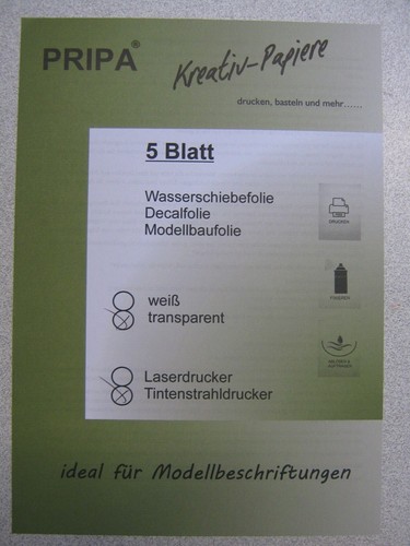 Decalfolie modellbaufolie - a4,